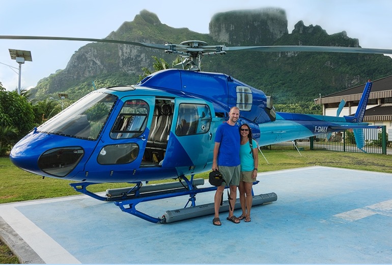By Helicopter: Flightseeing Bora Bora and Tupai (30 minutes flight)