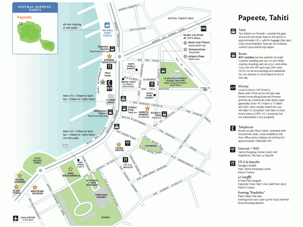 papeete cruise port map
